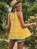 Kvinnors blusar M Temperament Casual Halter Neck ärmlös Top 2024 Spring Summer Loose Fashion Floral