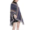 Halsdukar boho fransade poncho cape sjalar wraps womens coat eleganta toppar för våren vinter hösten tc21242w