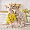 Sphynx Cat Shirt Summer Thin Skates Hairless Dress Short Feet Clothes Outfits Pet Clothing Costumes2504