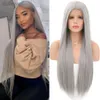 Synthetic Wigs Synthetic Wigs Charisma Synthetic Lace Front Wig 26n Inches Long Silky Straight Hair Hairline Black Grey White Lace Wigs ldd240313