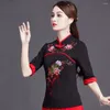 Dames T-shirts Mode Casual Elegante Zomer Borduren Etnische Stijl Dameskleding Voor T-shirts Y2k Tops Vintage Kleding