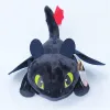 Cuscino carino peluche senza denti peluche morbido fumetto drago nero cartone animato kawaii collection cuscino morbido bambola anime regali cuscini decorazioni