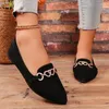 Casual Shoes Pointd Toe Women Flats Crystal Luxury Loafers Walking Summer Sandals 2024 Spring Dress Suede Female Zapatos