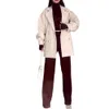 New 2023 Autumn High End Hepburn Style Off White Woolen Loose Fashion Coat Style