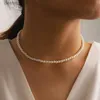 Other Trend 4 6 8 10mm White Pearl Chokers Necklace Clavicle Chain For Women Classic Elegant Wedding Neck Jewelry Love Pendant GiftL242313