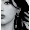 Boucles d'oreilles de créateur Miumiu Lettre de la famille Miao incrustée de diamants Boucles d'oreilles à aiguille en argent S925