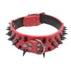 Adjustable Dog Collar Cool Sharp Spiked Studded Leather Dog Collars For Medium Large Breeds Pitbull Mastiff Boxer Bully 4 Sizes Q1204V