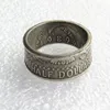 Anel de moeda artesanal anéis vintage feito à mão de Kennedy meio dólar banhado a prata tamanho americano 8-16 #304s