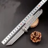 Wysokiej jakości A5024 High End Knife Damascus Steel Tanto Point Blade CNC TC4 TITANIUM ALLOY BALLING BALL BALL CAMPING KOMPOWANIE KOMPOWE