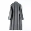 Spring trend high-end high count wool design long double-sided woolen lazy coat