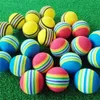 EVA Regenboog Gestreepte Schuim Golfballen Zachte Bal voor Indoor Golfpraktijk Kinderen of Huisdier Kat Speelgoed 42mm 50 Stuks THANKSLEE 240301