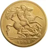 Uk nadir 1902 İngiliz madeni para kralı Edward VII 1 Sovereign Matt 24-K Gold Kaplama Kopya Paraları 261K