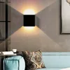 Lampada da parete in alluminio cubo per interni 85-265V COB Illuminazione a LED moderna per la casa Decorazione bianca nera Sconce Montaggio superficiale293F