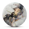 Abstract Alcohol Ink Printed Modern Art Marble Texture Silent Quartz Clock Akvarell Målning Hemdekor Väggklocka 210310232E