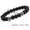 Bracciale con perline moda pietra naturale nero opaco fili per donna uomo guarigione Ncing 8 mm perline micro zircone pavimenta braccialetti con perline Handm Dhujf