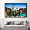 Salvador Dali Swans Reflecting Elephants Canvas Painting Abstract Posters and Print Wall Art Picture Living Room Decor Cuadros204v