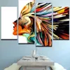 Abstract kleurrijk vrouw haar ingelijste schilderij moderne canvas kunst aan de muur home decor HD gedrukte foto's 4 panelen Poster290h