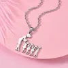 Pendant Necklaces Mothers and Children Family Stainless Steel Necklaces Silver Color Multiples Kids Pendant Necklace Jewelry Mothers Day GiftL242313