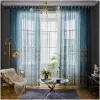 Zasłony beżowe luksusowe haftowe zasłony tiulowe do salonu niebieskie eleganckie kwiatowe okno ekran okienny kurtyny sypialni zasłony zasłony