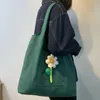 Alışveriş çantaları kadın çantası bir omuz taze çiçek sanatsal renk kırmızı tuval yelek büyük kapasite