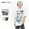 Men's T Shirts MADEEXTREME Alphabet Band Printed Short Sleeved T-shirt For Men Guitar Graphic