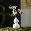 Plantadores Mini Pequeno Vaso Branco Porcelana HolyWater Vaso Chá Sala Cerimônia de Chá Chinês Flor Titular Cerâmica Hidropônica Planta Flor Ware
