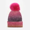 Basker ins hatt päls pom poms kvinnor utomhus varma skallies beanie vinter för kvinnlig stickad tjock mössa jul