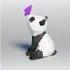 Decoratieve Objecten Beeldjes Diy Kit Baby Panda Spelen Met Vlinder 3D Papier Model Ambachtelijke Standbeeld Sculptuur Papercraft Bureau Dec268e