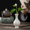 Vases Mini Small Vase White Porcelain Jade HolyWater Vase Tea Room Tea Ceremony Chinese Flower Holder Hydroponic Plant Flower Device