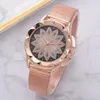 Wristwatches 2024 Occident Trend Luxury Diamond-Studded Good Luck Is Coming Watch Bracelet Set Ladies Elegant And Atmospheric