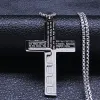 Christian Jesus Cross Necklace Chain for Men 14k Yellow Gold Bible Prayer Man Male Jewelry collar hombre