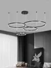 Chandeliers 4 Rings Living Room Main Pendant Lamp Luxury Villa Duplex Circular Chandelier Simple Dining LED Ligh