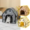 Mats Pet Cat Plush Cozy Bed's dog Kennel Puppy Little Hiding Houses Hut Nest Covered January for Small Kitten Cushion Mat Products