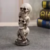 Halloween Statue Decor Horror 3 -warstwowa Czaszka Ozdoba Ozdoba Domowe Dekor Dekor Dorat Dekora