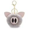 Keychains Dormon Cute Pompom Piggy Pig Animal Pom Leather Trinets Fur Ball Keyrings For Car Key Chains DK359