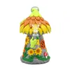 7.4in,Glass Bongs With Cute Mushrooms House,Glass Water Pipe With Sunflower & Frog,Borosilicate Glass Hookah,Hand Painted,Polymer Clay Cute Cartoon Glass Smoking Item