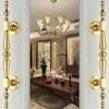 Alças puxa ouro europeu porta de madeira maciça deslizante guarda-roupa alça armário gaveta botões ferragem design188a