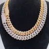 Customized Men Hip Hop Curb Chain Necklaces Bracelets Iced Out Sterling Silver Vvs Moissanite Cuban Chain