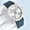 ダイヤモンドウォッチメンズラグジュアリーウォッチ40mmサファイアガラス週間日付ディスプレイ高品質の機械式運動ラバーストラップ腕時計