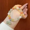 Natural Jade Duobao Pumpkin Beads Armband Women's Colorful Jade Agate Nya kinesiska högkvalitativa smycken Kinesisk vind