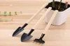 3 piezas set Mini herramienta de jardinería portátil mango de madera cabeza de Metal pala rastrillo Bonsai herramientas flores plantas SN18226699973