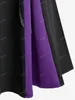 ROSEGAL grande taille gothique à lacets jupes noir rouge violet Colorblock taille élastique une ligne jupe confortable bas de base pour les femmes 4X 240313