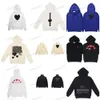 Designer herenhoodies Com Des Garcons PLAY Sweatshirt CDG Multiheart Zip Up Hoodie XL Gloedzwart Nieuw f5