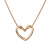 Hanger Kettingen Ketting Dames Legering Eenvoudige Holle LIEFDE Hart Mode Dunne Ketting Koreaanse Sieraden Gift