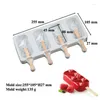 Moldes para hornear Moldes de helado de silicona Bandeja de cubos de 4 celdas Alimentos Seguros Fabricante de paletas DIY Congelador casero Lolly Herramientas de moldes SN3768