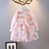 Jolie robe de printemps et d'automne pour petites filles, princesse Hanfu Qipao pour enfants, 2023 240228