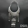 Vente de pendentifs-colliers en argent Miao faits à la main et colliers de collier de chorégraphie Hmong