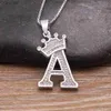 Annan mode lyx A-Z Crown Alphabet Pendant Chain Necklace Punk Style Lucky Initial Name SMycken Bästa Party Wedding Birthday Giftl242313