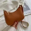 Evening Bags Retro Solid Color PU Leather Shoulder Underarm Bag Women's Fashion Handbags Casual Hobos Purses And Handbag Ladies Hand