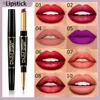 Lipstick DNM 2 i 1 läppfoder Matt Lipstick Pencil Contour Tint Sexig röd matt Vattentät långvarig fuktighetskräm Lipliner Cosmetics 240313